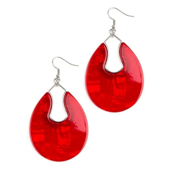paparazzi Jewelry - 3/$12.     Red dangle Hoops
